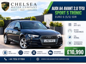 2017 Audi A4 Avant 2.0 Tfsi Sport S Tronic Euro 6 (s/s) 5dr in Blue — image 2