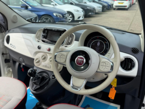 2017 Fiat 500 1.2 Lounge Euro 6 (s/s) 3dr in White — image 3