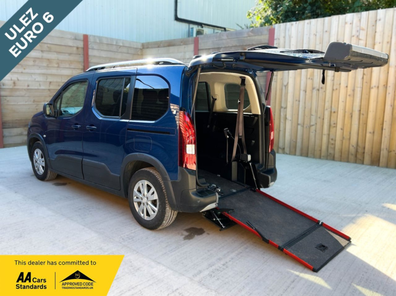 2021 Peugeot Rifter 3 SEAT Petrol Auto Wheelchair Accessible Disabled Access Vehicle Wav in Blue — image 1