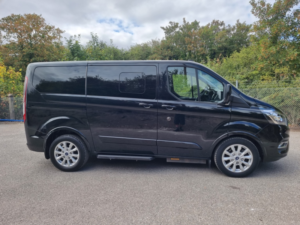 2022 Ford Tourneo Custom 2.0 Tourneo Custom Titanium Eco Blue Auto Passenger Up Front Wheelchair Accessible Vehicle in Black — image 3