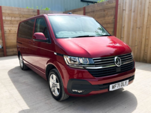 2021 Volkswagen Transporter 4 SEAT Auto Passenger Up Front / Drive From Wheelchair Accessible Disabled Access Vehicle Wav in Red — image 5
