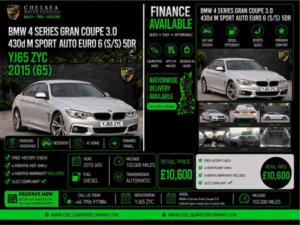 2015 BMW 4 Series Gran Coupe 3.0 430d M Sport Auto Euro 6 (s/s) 5dr in Silver — image 2