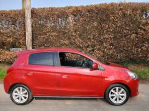 2013 Mitsubishi Mirage 1.2 3 Hatchback 5dr Petrol Manual Euro 5 (s/s) (79 Ps) in Red — image 2