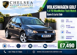2015 Volkswagen Golf 1.4 Tsi Bluemotion Tech Match Euro 5 (s/s) 5dr in Blue — image 2
