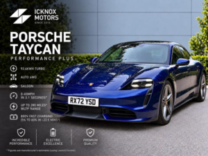 2022 Porsche Taycan Performance Plus 93.4kwh Turbo Auto 4WD 4dr (11kw Charger) in Blue — image 2
