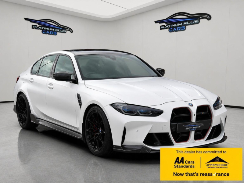 2021 BMW M3 3.0 Biturbo Competition Steptronic Euro 6 (s/s) 4dr in White — image 1