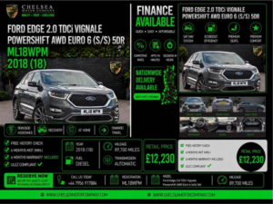 2018 Ford Edge 2.0 Tdci Vignale Powershift AWD Euro 6 (s/s) 5dr in Grey — image 2