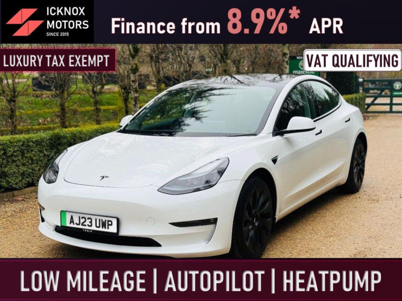 2023 Tesla Model 3 Long Range Auto Rwd 4dr in White — image 1