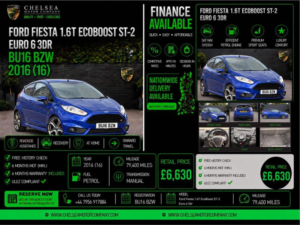 2016 Ford Fiesta 1.6t Ecoboost St-2 Euro 6 3dr in Blue — image 2