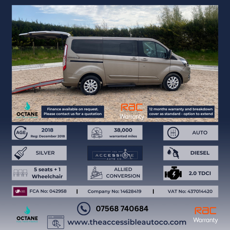 2018 Ford Tourneo Custom Ford Tourneo Custom 310 Titanium 5 Seater Automatic Diesel MPV 2018 in Silver — image 1