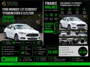 2015 Ford Mondeo 1.5t Ecoboost Titanium Euro 6 (s/s) 5dr in White — image 2