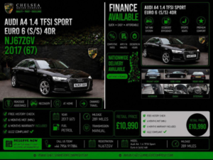 2017 Audi A4 1.4 Tfsi Sport Euro 6 (s/s) 4dr in Black — image 2