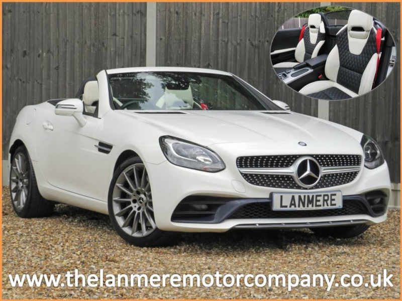 2016 Mercedes-Benz Slc Slc 200 Amg Line Roadster 9g Automatic * Two Tone Quilted Leather + Air Scarf + Folding Mirrors * in White — image 1