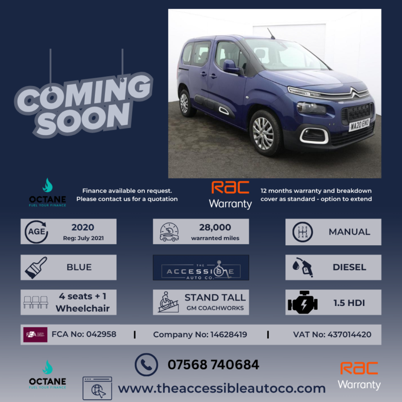 2020 Citroen Berlingo 1.5 Bluehdi Feel 4 Seater in Blue — image 1