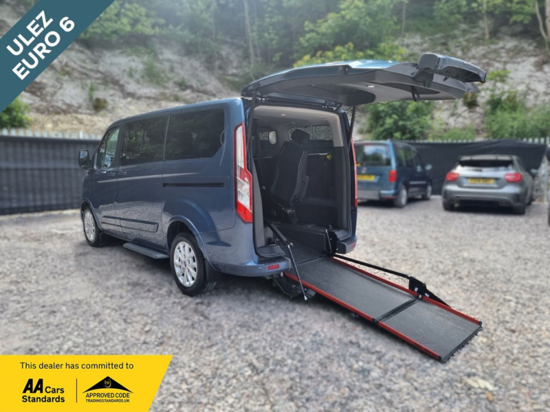 2021 Ford Tourneo Custom Driver Transfer Wheelchair Accessible Disabled Access Vehicle in Blue — image 1