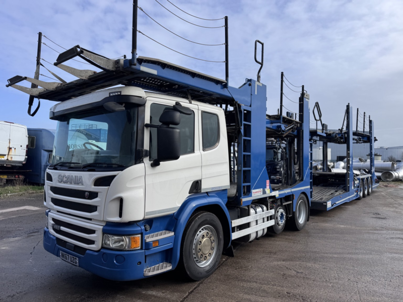 2018 Scania P Series P450 Transporter Engineering Evo 8 Car Transporter. 6x2. Euro 6. in White — image 1