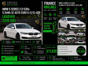 2018 BMW 5 Series 2.0 530e 9.2kwh Se Auto Euro 6 (s/s) 4dr in White — image 2