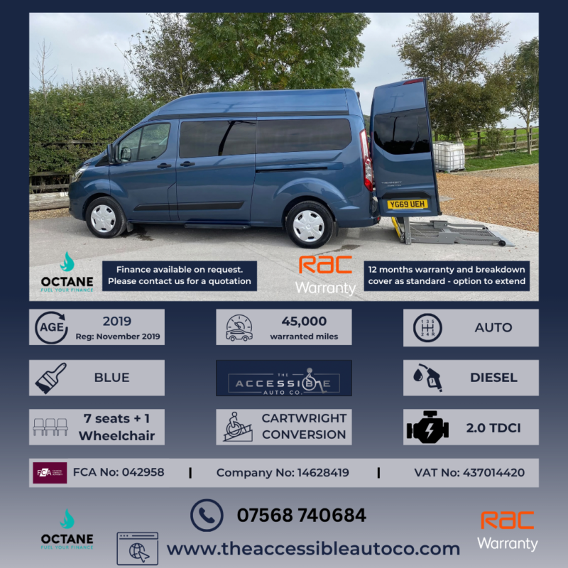 2019 Ford Transit Custom 2.0 320 Ecoblue Trend 7 SEAT + 1 Wheelchair in Blue — image 1