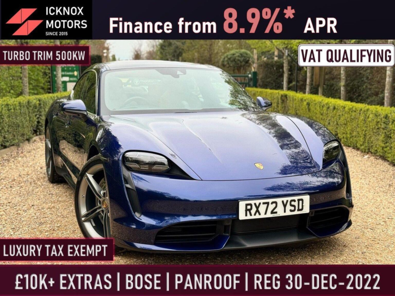 2022 Porsche Taycan Performance Plus 93.4kwh Turbo Auto 4WD 4dr (11kw Charger) in Blue — image 1