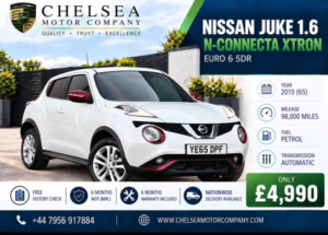 2015 Nissan Juke 1.6 N-Connecta Xtron Euro 6 5dr in White — image 2
