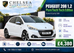 2019 Peugeot 208 1.2 Puretech Tech Edition Euro 6 (s/s) 5dr in White — image 2